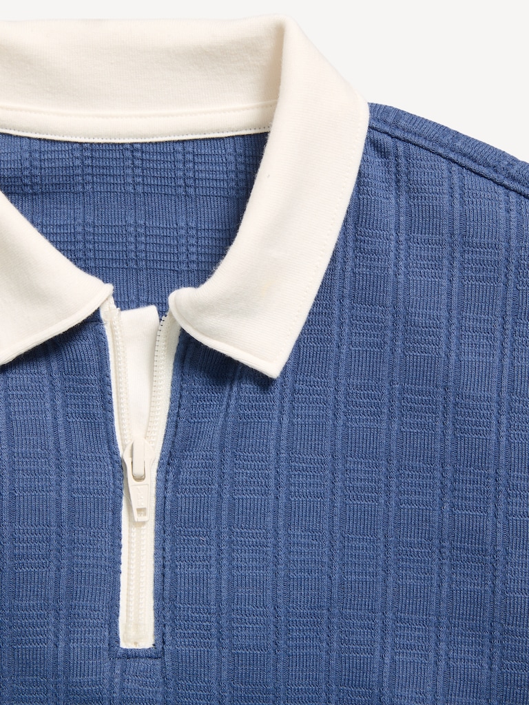 Short-Sleeve Quarter-Zip Polo Shirt for Boys