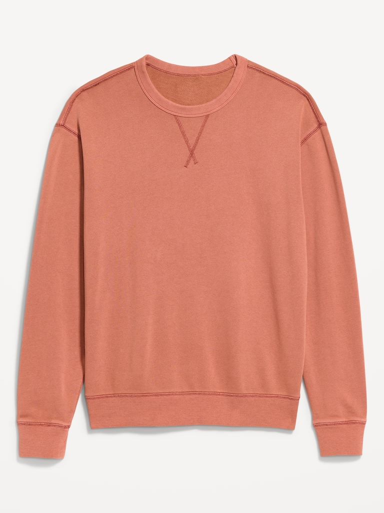 Loose Garment-Washed Crew-Neck Sweatshirt