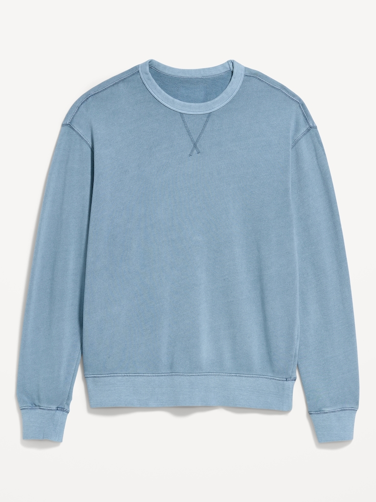 Loose Garment-Washed Crew-Neck Sweatshirt