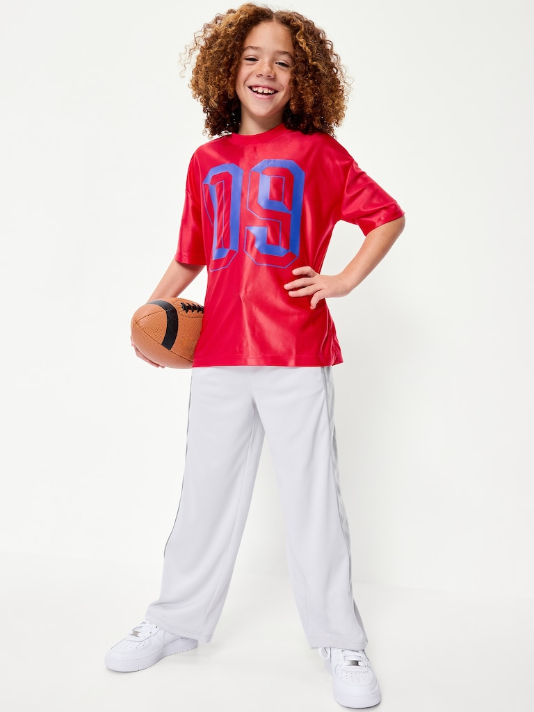 Oversized Shiny Graphic Jersey T-Shirt for Boys