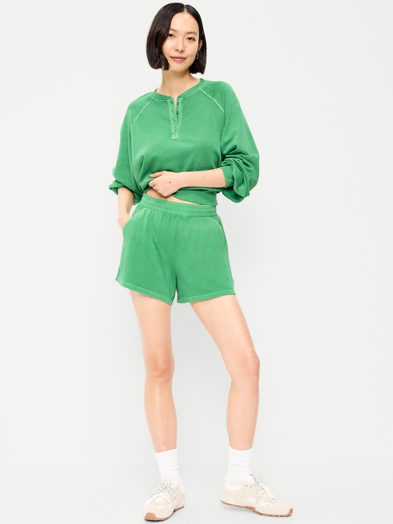 Extra High-Waisted Sweat Shorts -- 5-inch inseam