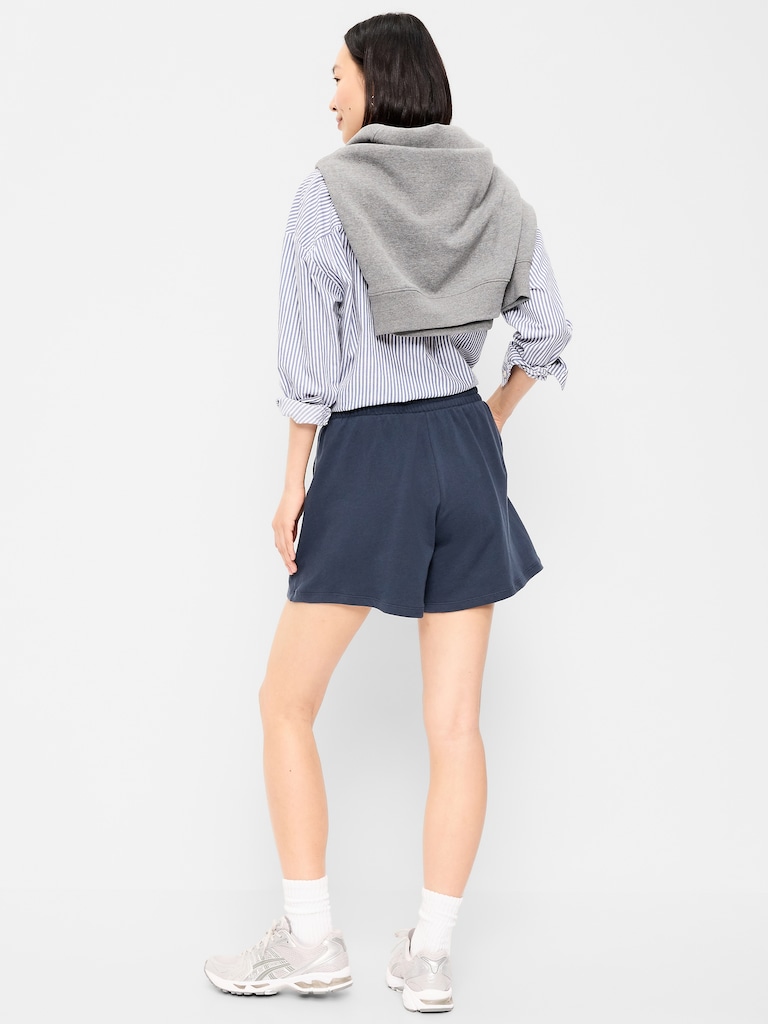 High-Waisted Relaxed Shorts -- 5-inch inseam