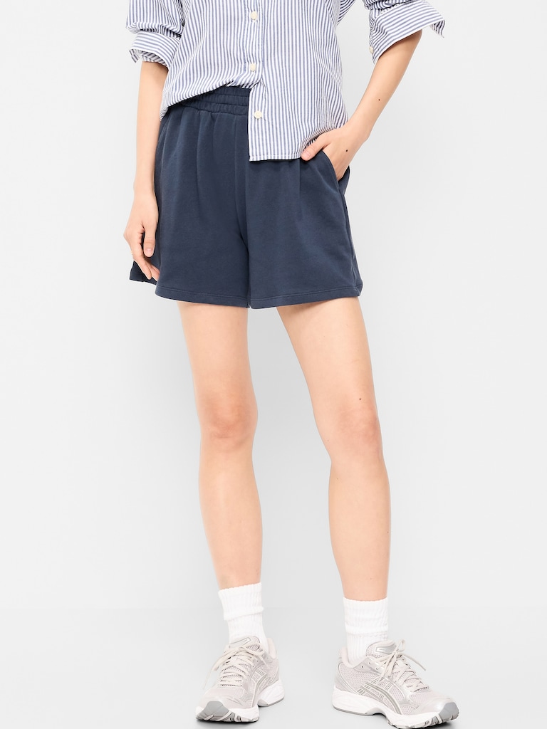 High-Waisted Relaxed Shorts -- 5-inch inseam