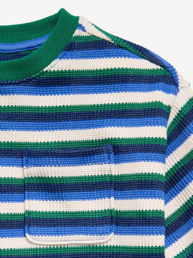 Oversized Short-Sleeve Waffle-Knit T-Shirt for Toddler Boys