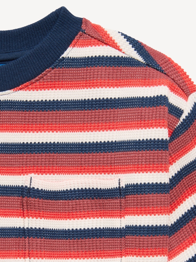 Oversized Short-Sleeve Waffle-Knit T-Shirt for Toddler Boys