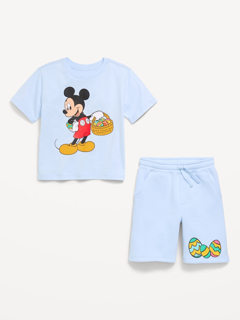 Disney© Mickey Mouse Oversized Graphic T-Shirt and Shorts Set for Toddler Boys