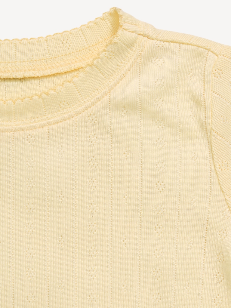 Snug-Fit Pointelle-Knit Pajama Set for Toddler & Baby