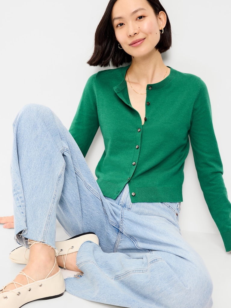 SoSoft Lite Cropped Crew-Neck Cardigan