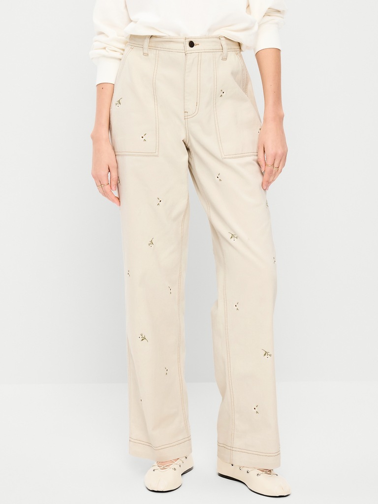 High-Waisted Straight Ankle Pants