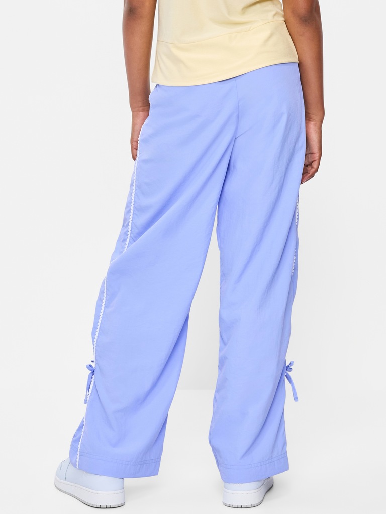 High-Waisted Bow Parachute Pants for Girls