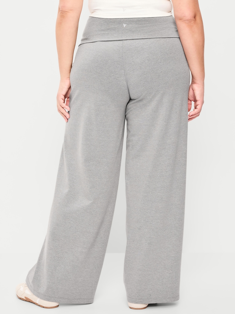 High-Waisted PowerChill Fold-Over Wide-Leg Pants