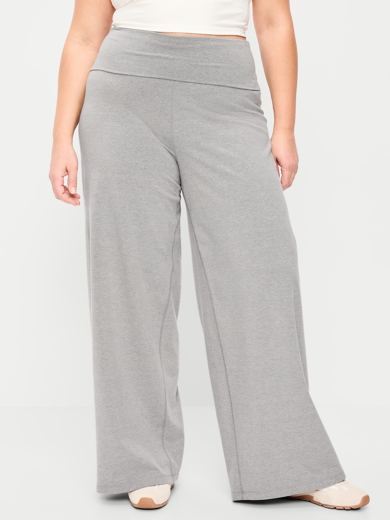 High-Waisted PowerChill Fold-Over Wide-Leg Pants