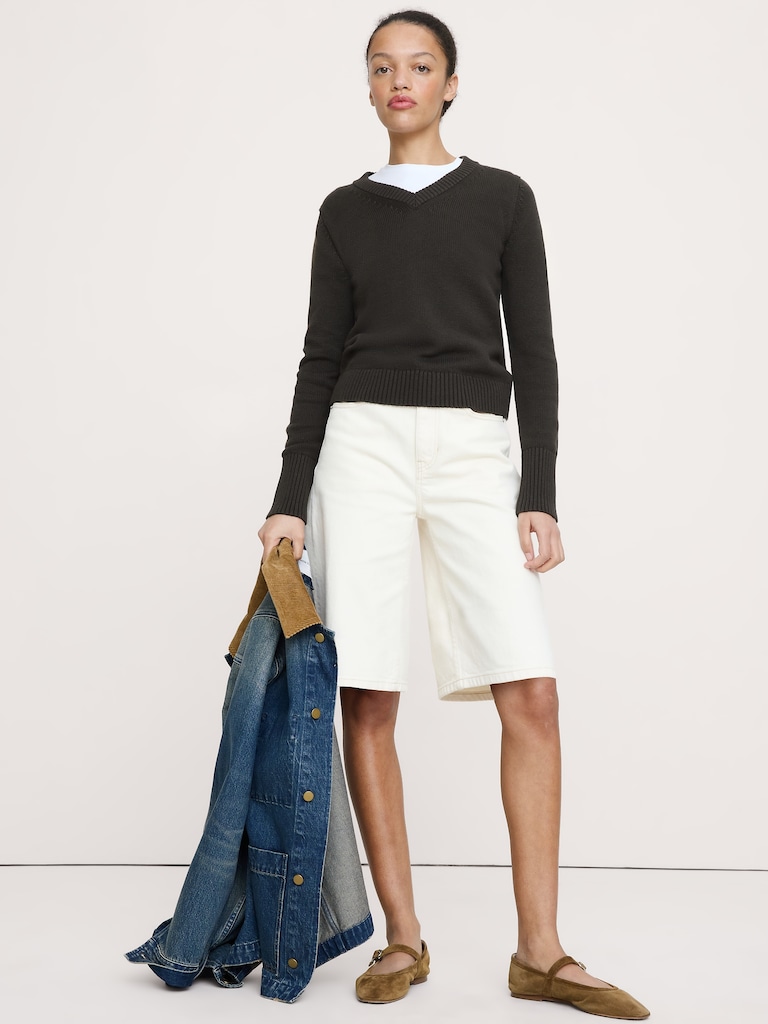 Eversoft Cotton-Silk V-Neck Sweater