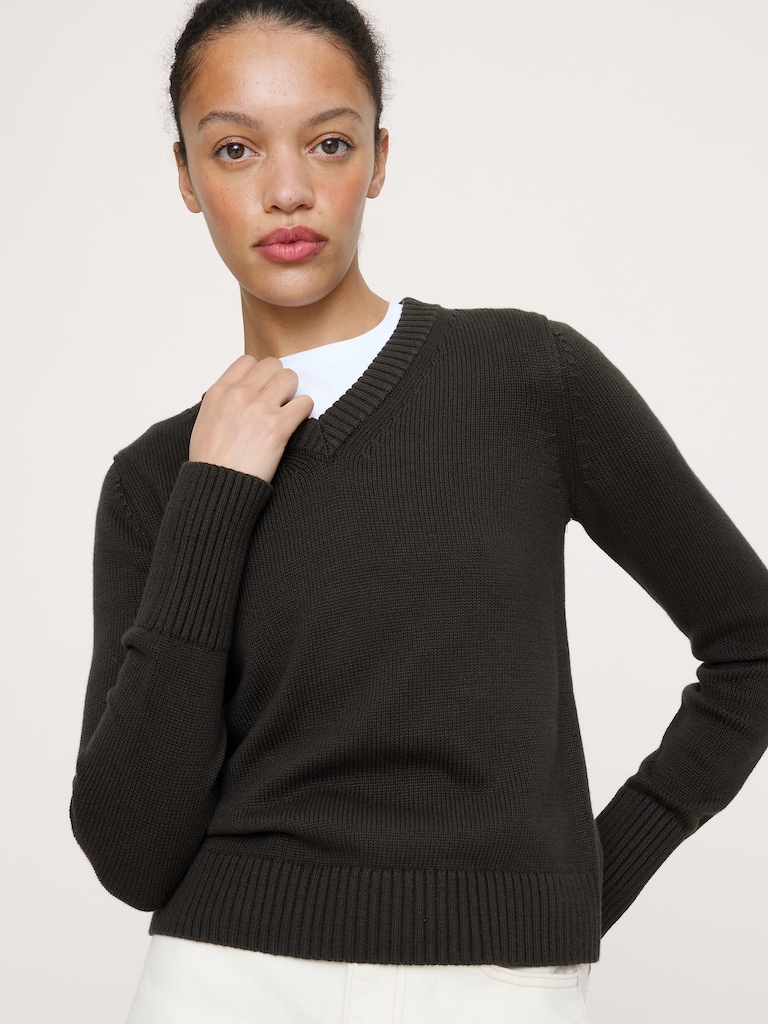 Eversoft Cotton-Silk V-Neck Sweater