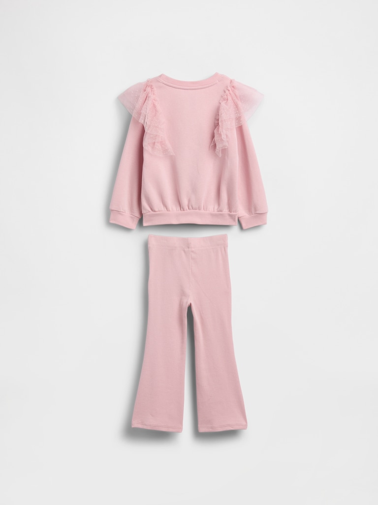 Baby & Toddler Tulle Sweatshirt & Rib Flare Leggings Set