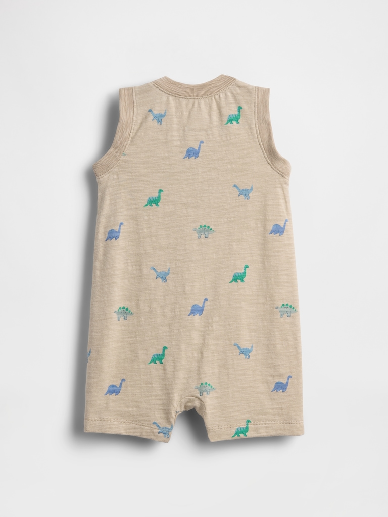 Baby Organic Cotton Henley Shorty One-Piece