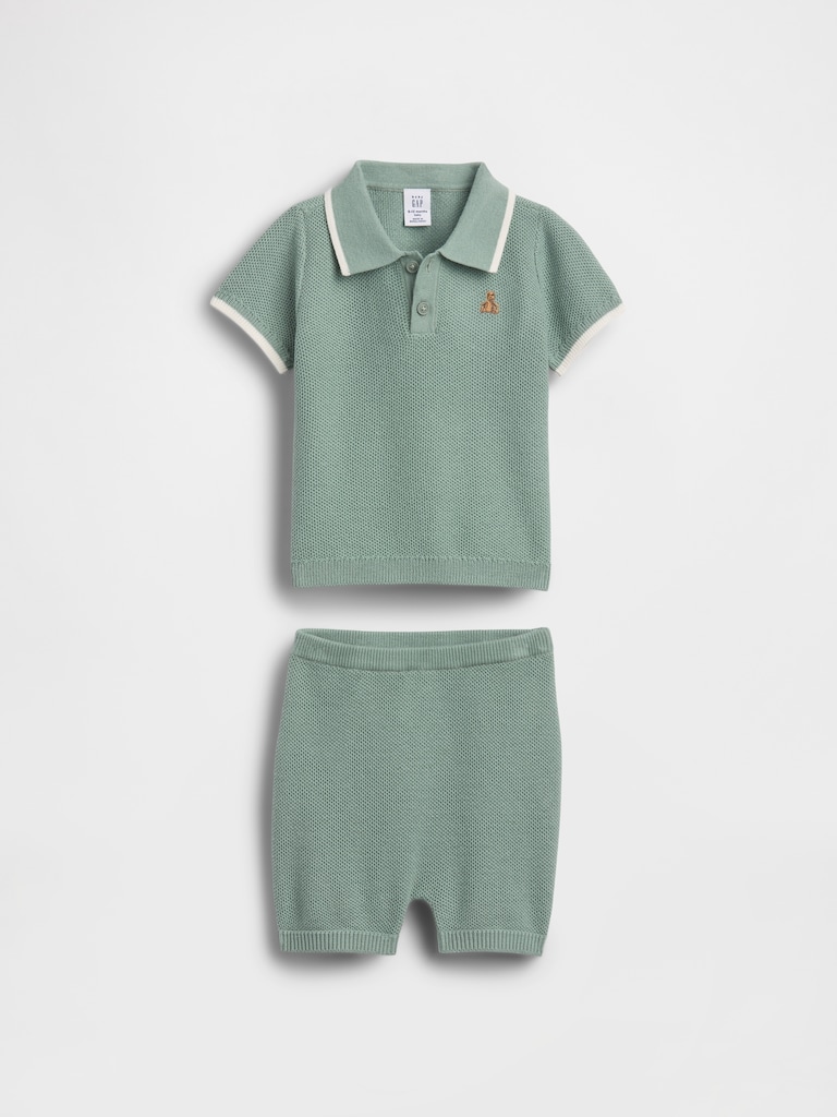 Baby Sweater Polo Outfit Set