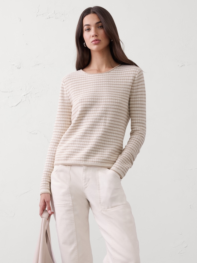 Texture Stitch Tie-Back Sweater