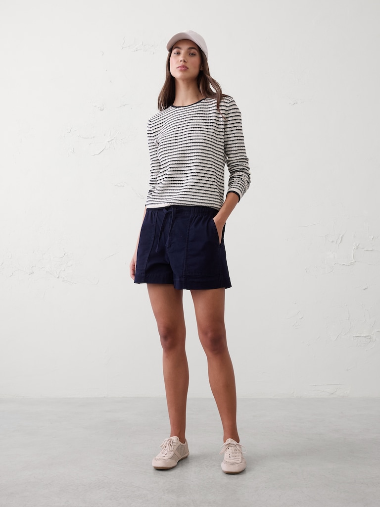 Texture Stitch Tie-Back Sweater