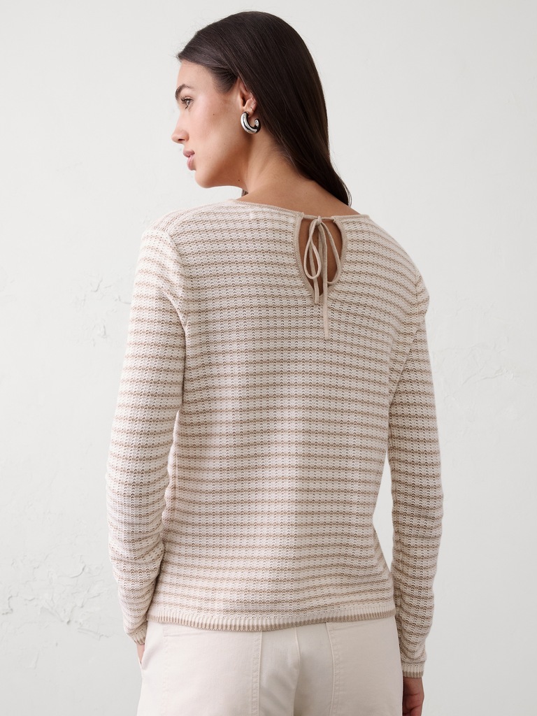 Texture Stitch Tie-Back Sweater