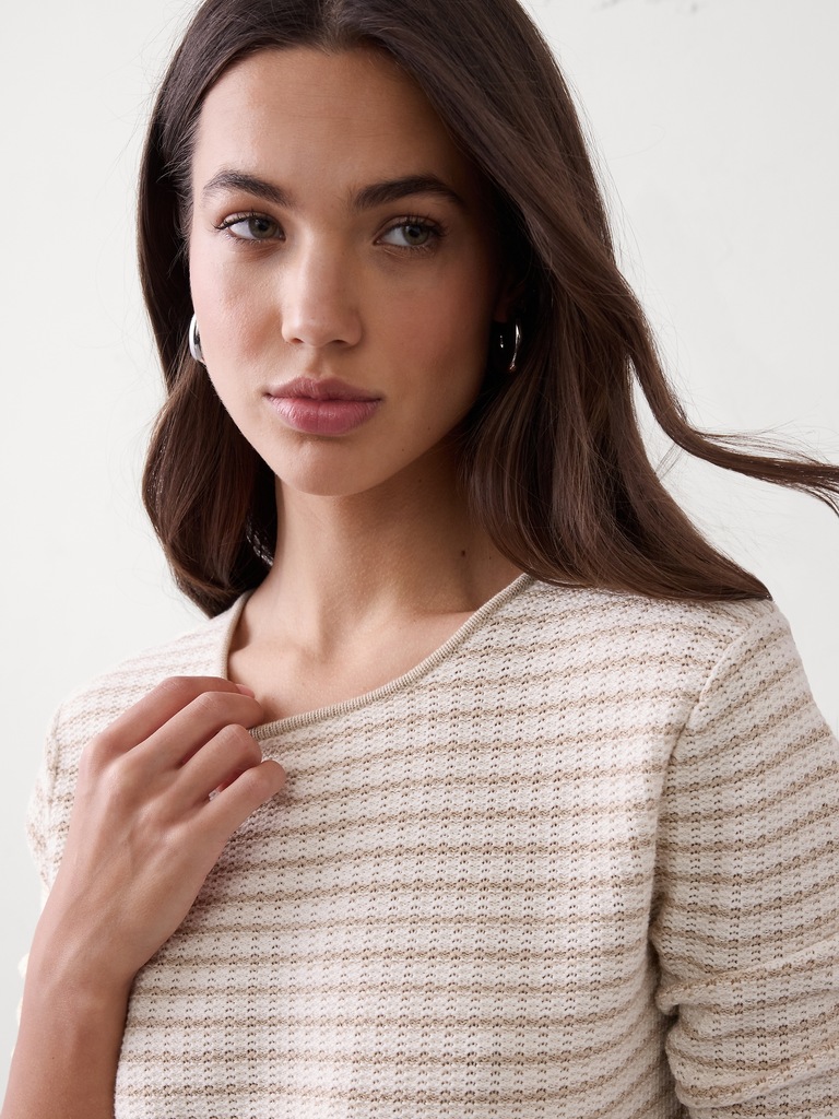 Texture Stitch Tie-Back Sweater