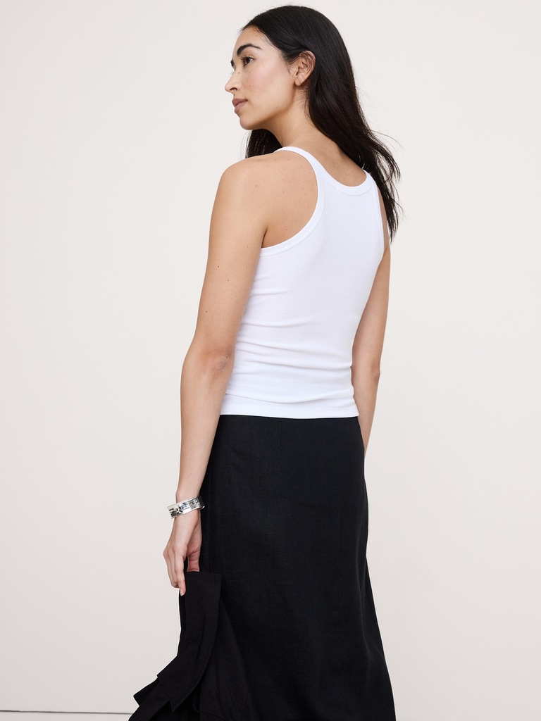 Ribbed Scoop-Neck Tank