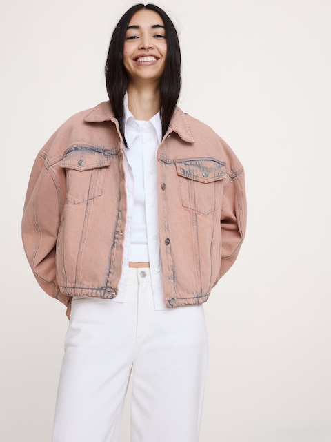 Veste Marron Banana Republic En Coton - Taille L Femme, 2 Poches Poitrine Froncées, Occasion Excellente
