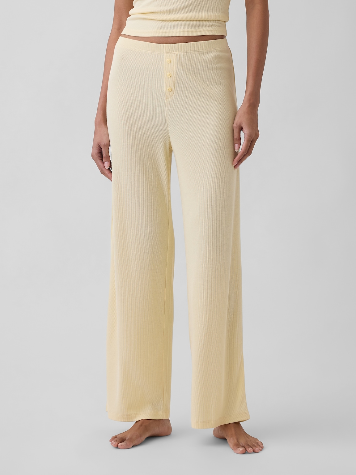 Mini Rib Wide-Leg PJ Pants