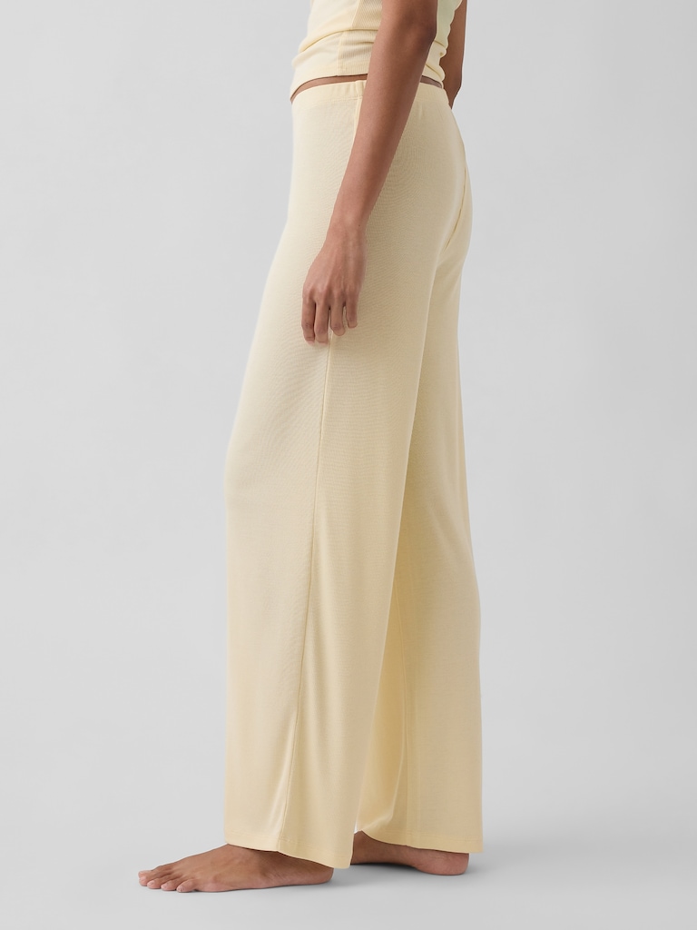 Mini Rib Wide-Leg PJ Pants
