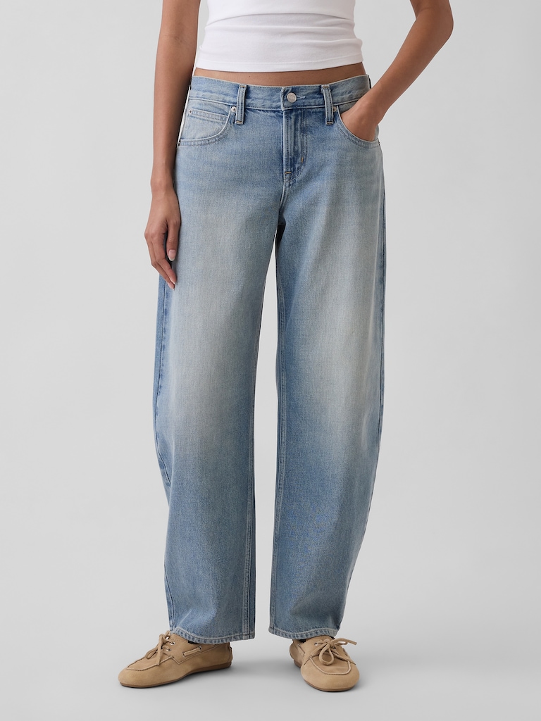 Low Rise Barrel Jeans