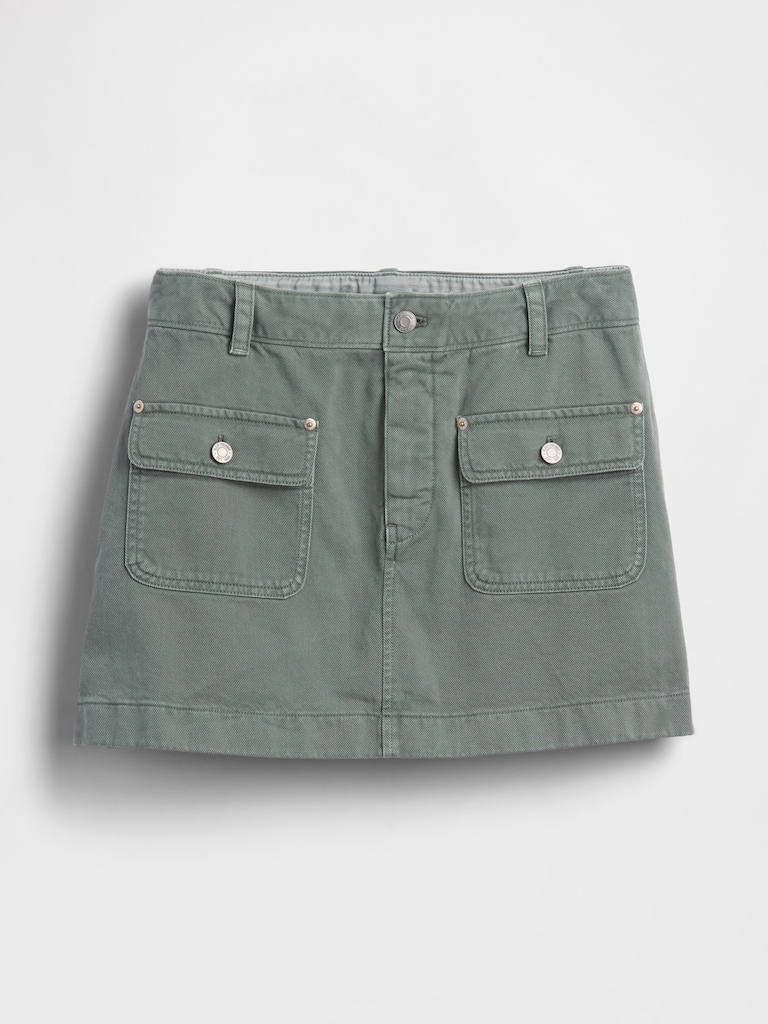 Mid Rise Cargo Mini Skort