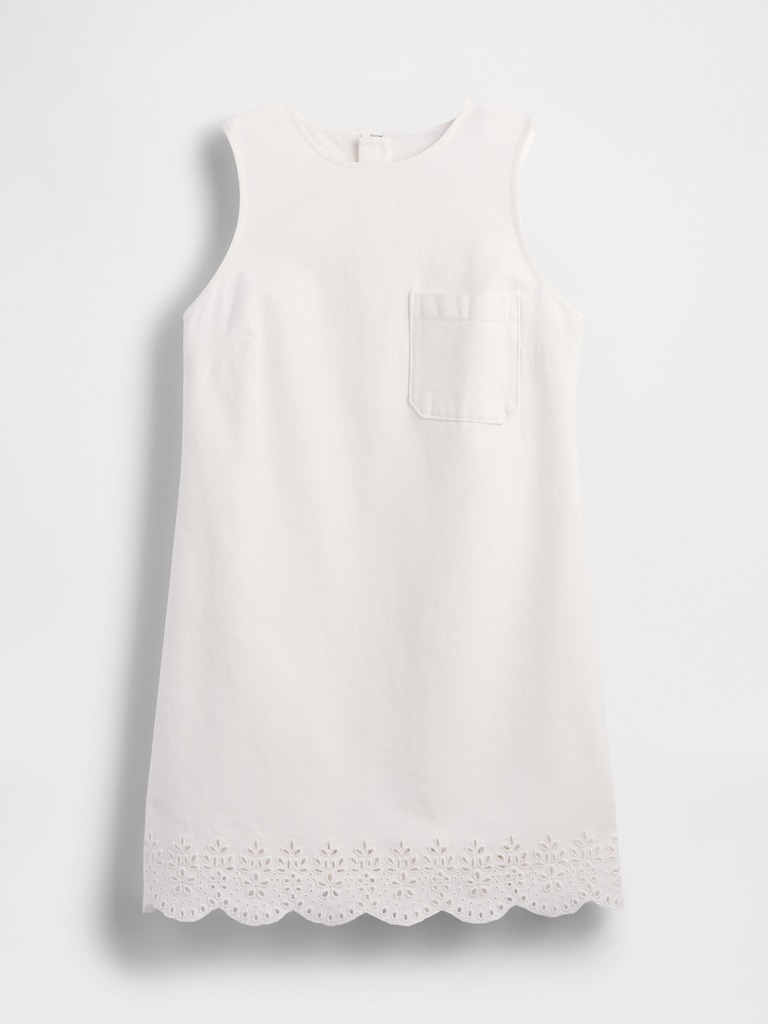 Eyelet Hem Mini Shift Dress