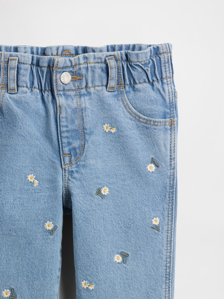 babyGap Embroidered Paperbag Mom Jeans
