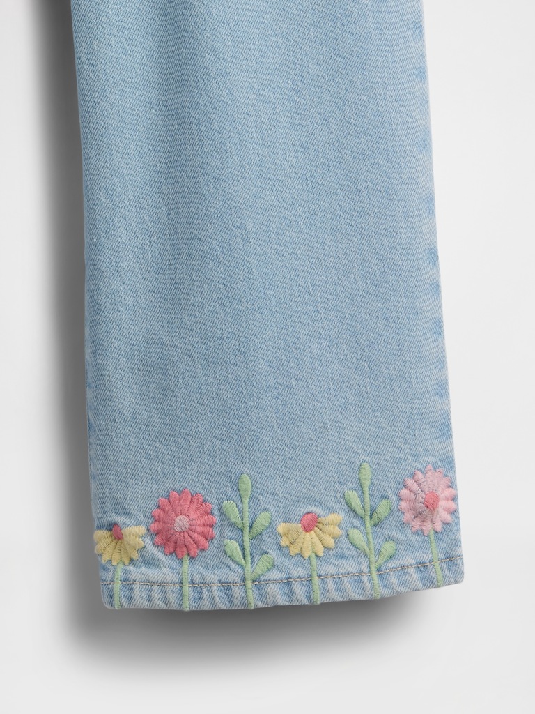 babyGap Embroidered Wide-Leg Jeans