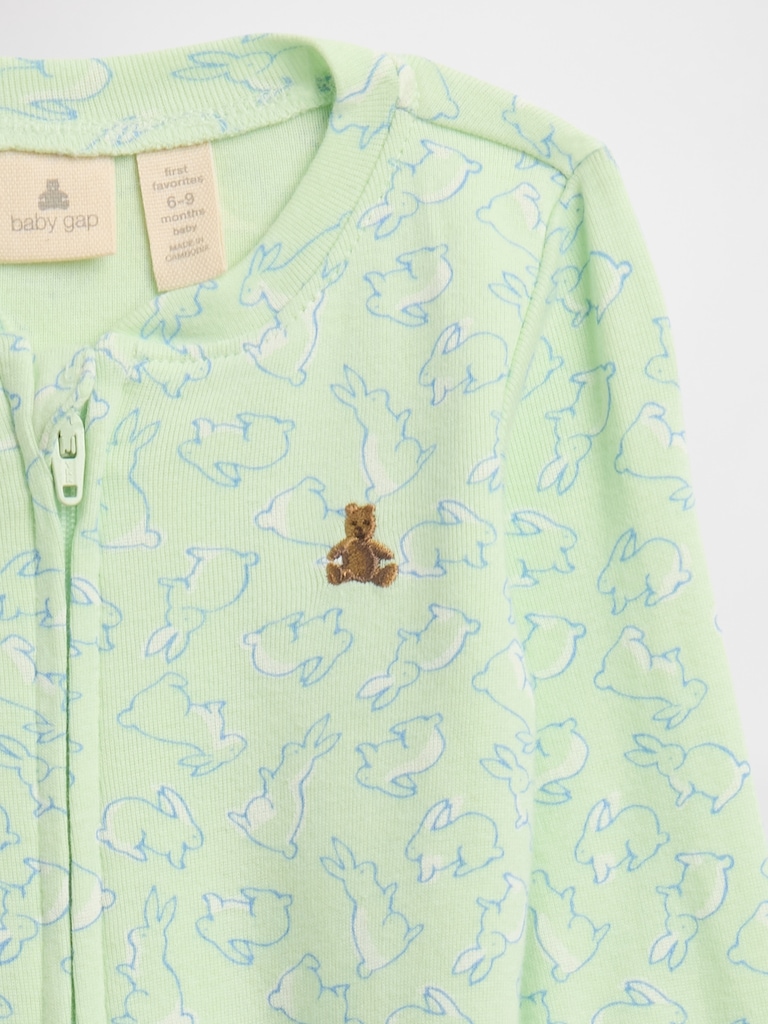 Baby Print Two-Way Zip One-Piece