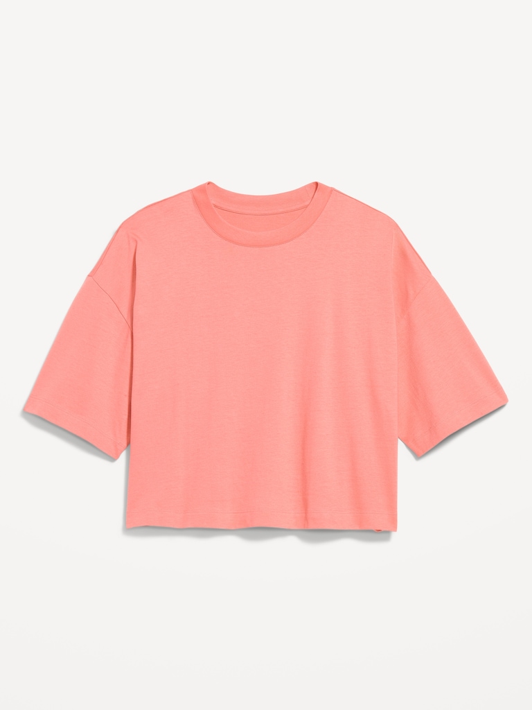 Vintage Crew-Neck Oversized Crop T-Shirt