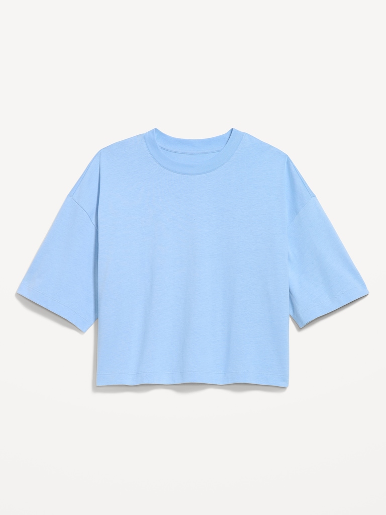 Vintage Crew-Neck Oversized Crop T-Shirt