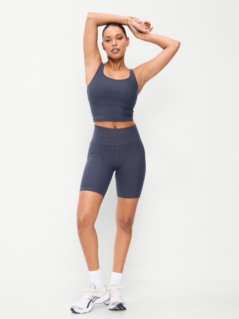 High-Waisted PowerSoft Biker Shorts -- 8-inch inseam