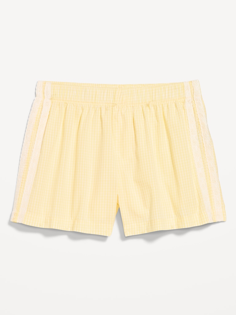 Eyelet-Trim Boxer Pajama Shorts