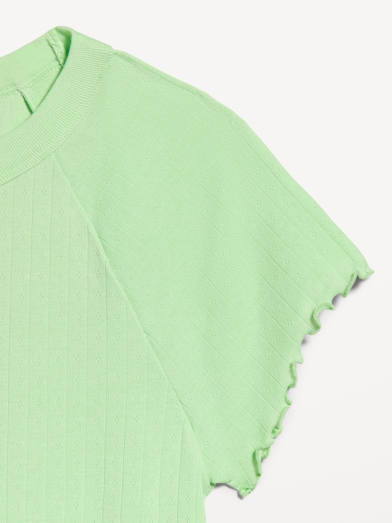 Short-Sleeve Pointelle Sleep Top