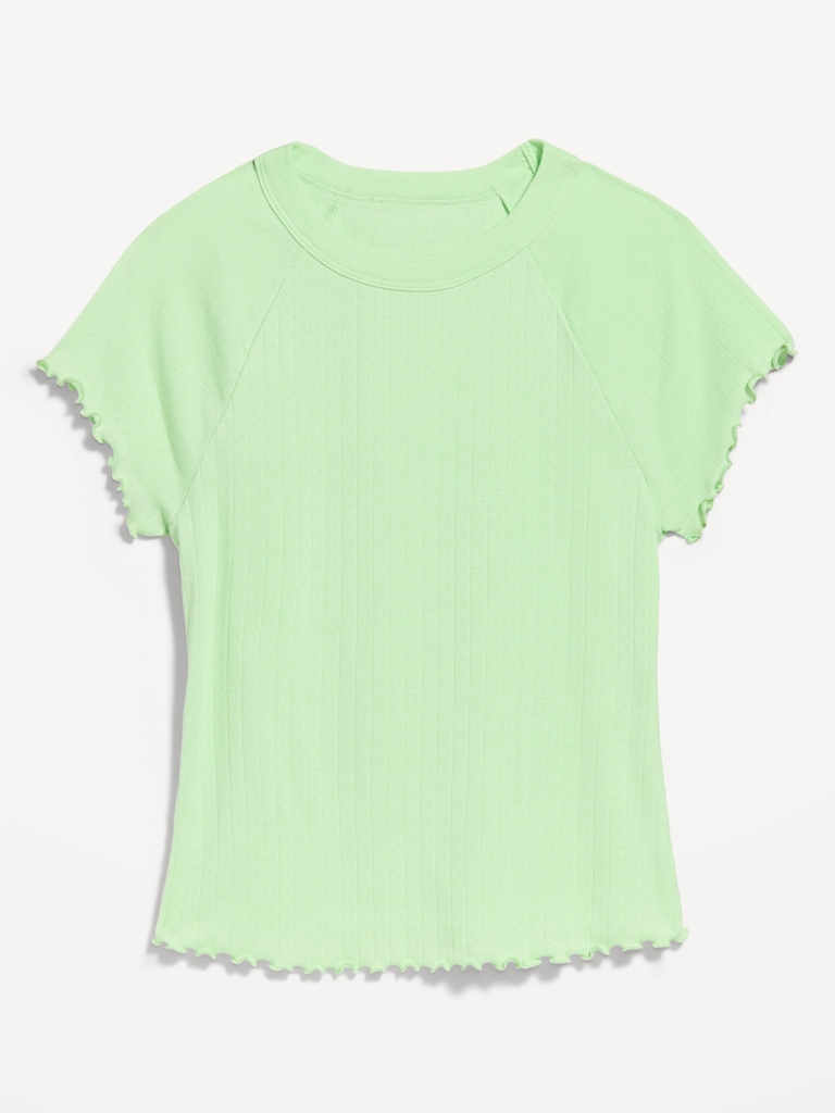 Short-Sleeve Pointelle Sleep Top