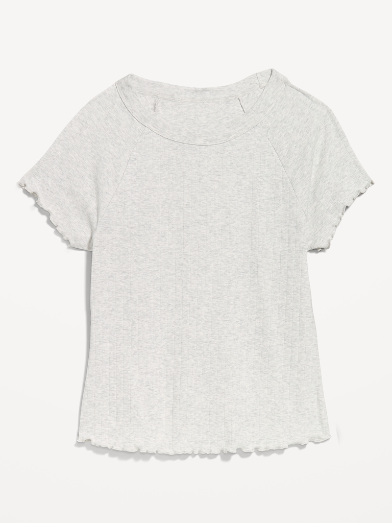 Short-Sleeve Pointelle Sleep Top