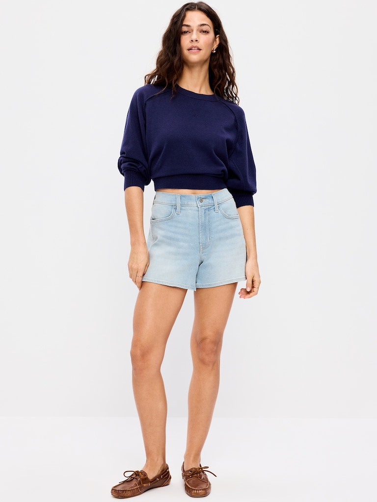 High-Waisted Wow Jean Shorts -- 4-inch inseam