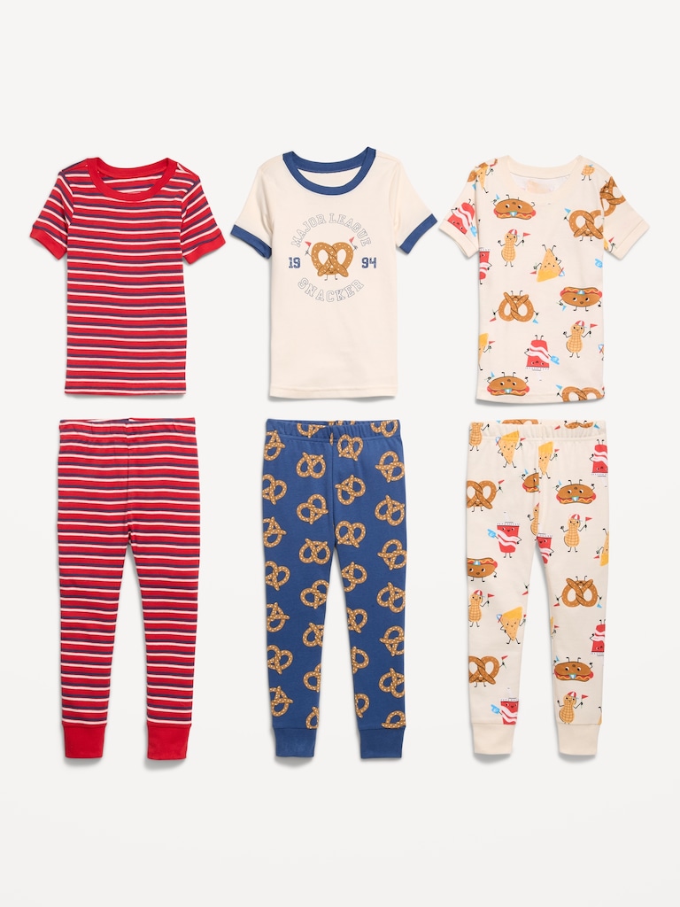 Snug-Fit Graphic Pajama 6-Piece for Toddler & Baby
