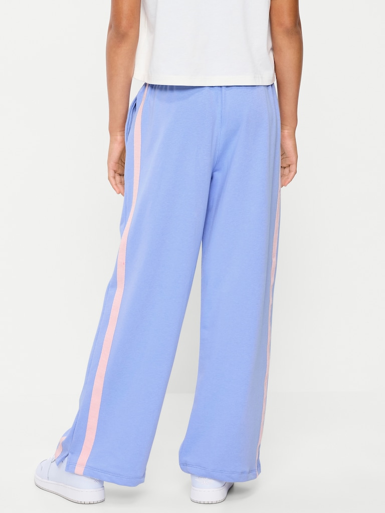 Baggy French-Terry Straight-Leg Retro Sweatpants for Girls