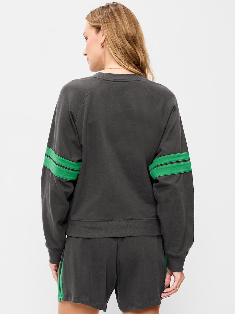 Crew-Neck Raglan Graphic Sweatshirt