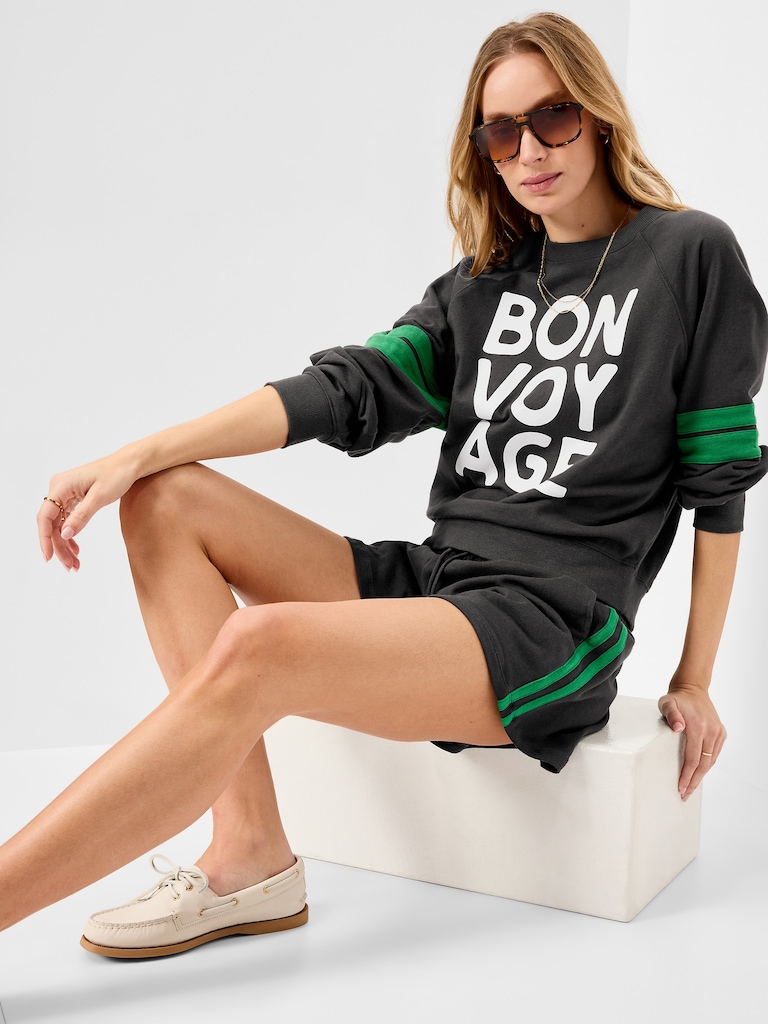 Crew-Neck Raglan Graphic Sweatshirt