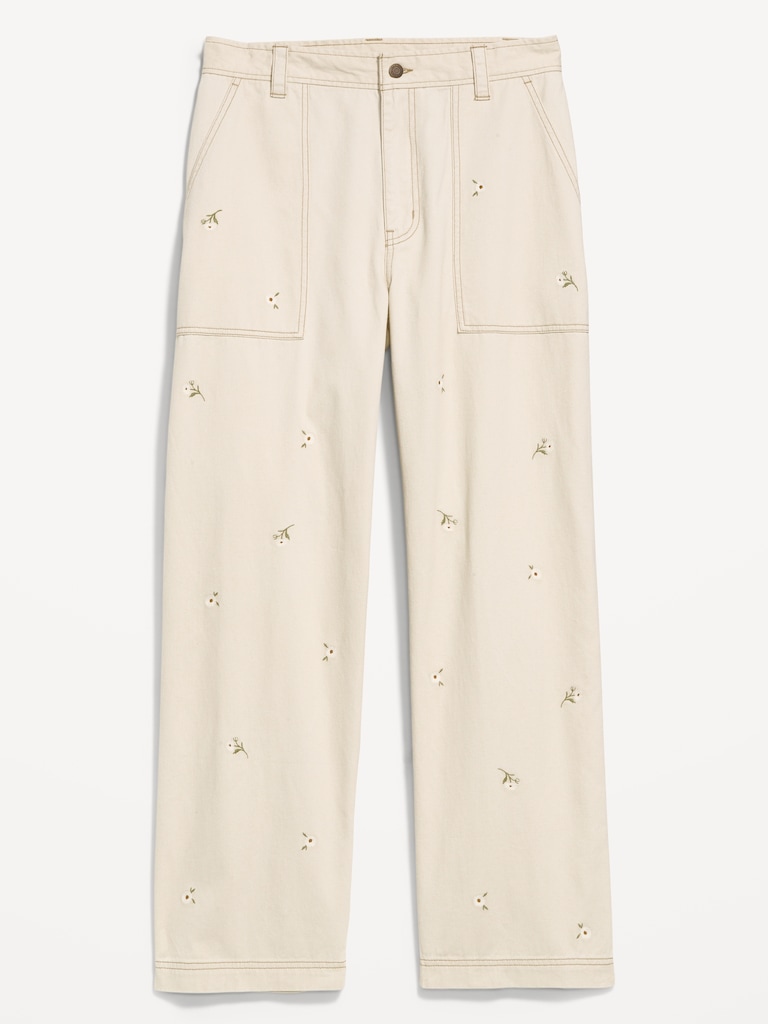 High-Waisted Straight Ankle Pants