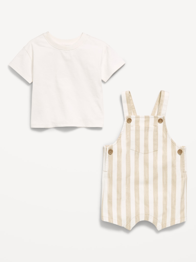 Short-Sleeve T-Shirt and Shortalls Set for Baby