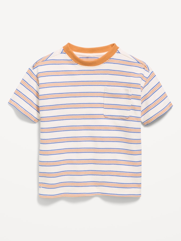 Oversized Short-Sleeve Waffle-Knit T-Shirt for Toddler Boys